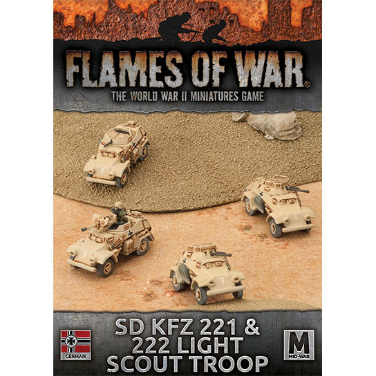 Flames of War GBX92 German Sd Kfz 221 & 222 Light Scout Troop Battlefront